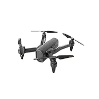h6 mini-drone pliable avec 4k hd dual caméra wifi fpv objectif grand angle rc quadcopter mode sans tête, maintien d'altitude, vol de trajectoire, contrôle gestuel et 360° flips (noir)